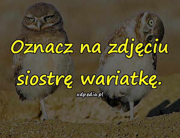 Oznacz na zdjęciu siostrę wariatkę