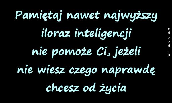 Pamiętaj nawet najwyższy iloraz inteligencji nie pomoże Ci