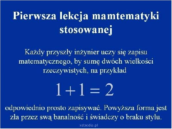 Pierwsza lekcja matematyki stosowanej. Każdy przyszły