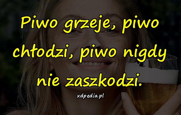 Piwo grzeje, piwo chłodzi, piwo nigdy nie zaszkodzi