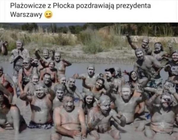 Plażowicze z Płocka pozdrawiają prezydenta Warszawy