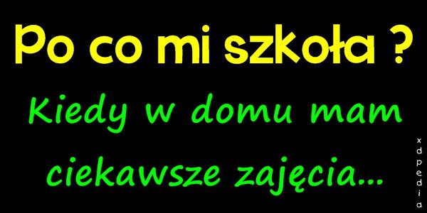 Po co mi szkoła? Kiedy w domu mam ciekawsze zajęcia