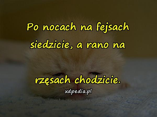 Po nocach na fejsach siedzicie, a rano na rzęsach chodzicie