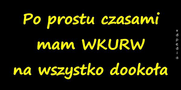 Po prostu czasami mam WKURW na wszystko dookoła