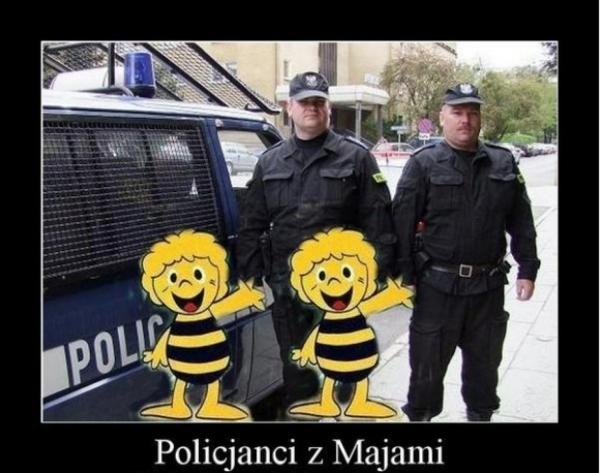 Policjanci z majami