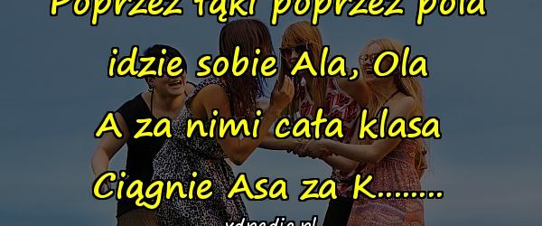 Poprzez łąki poprzez pola idzie sobie Ala, Ola A za nimi