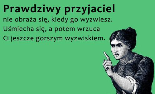 Prawdziwy przyjaciel nie obraża się, kiedy go wyzwiesz