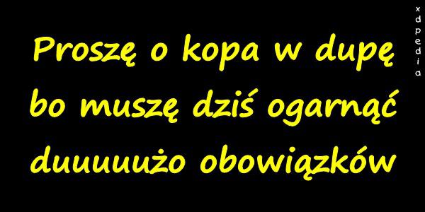 Proszę o kopa w dupę bo muszę dziś ogarnąć duuuuużo