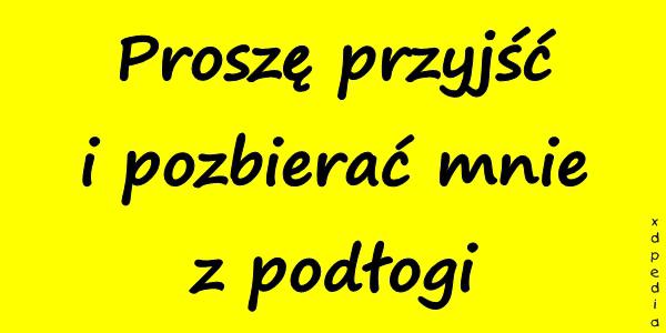 Proszę przyjść i pozbierać mnie z podłogi