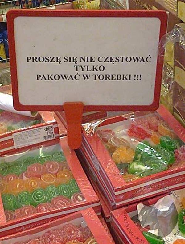 Proszę się nie częstować tylko pakować w torebki