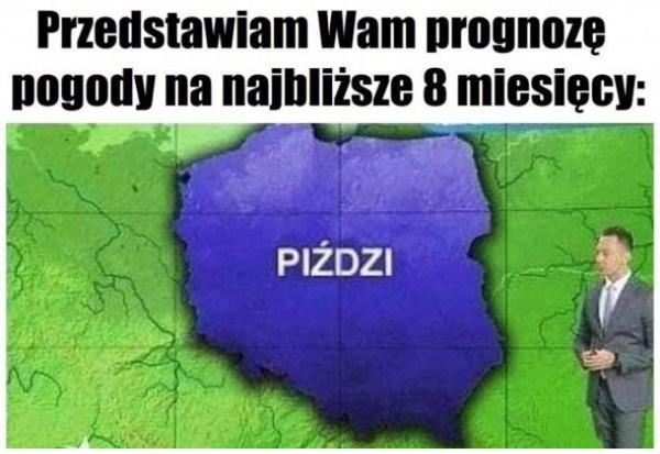 Przedstawiam wam prognozę pogody na najbliższe 8 miesięcy