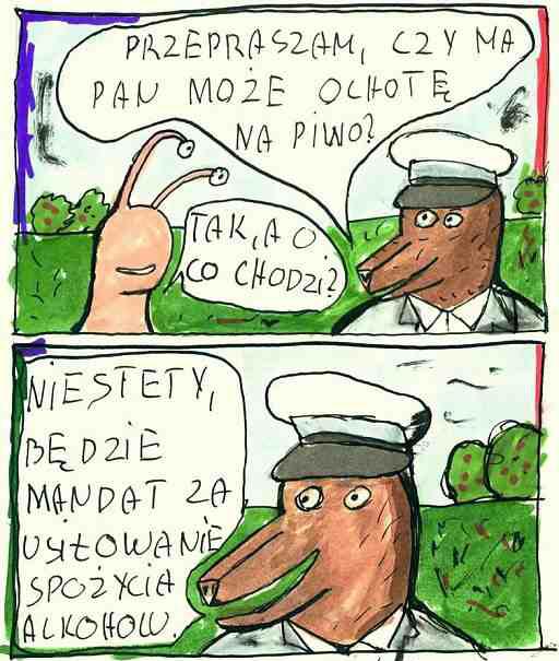 - Przepraszam, czy ma Pan może ochotę na piwo? - Tak, a o