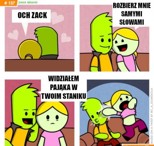 - Rozbierz mnie samymi słowami. - Widziałem pająka w Twoim