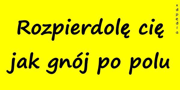 Rozpierrdolę cię jak gnój po polu