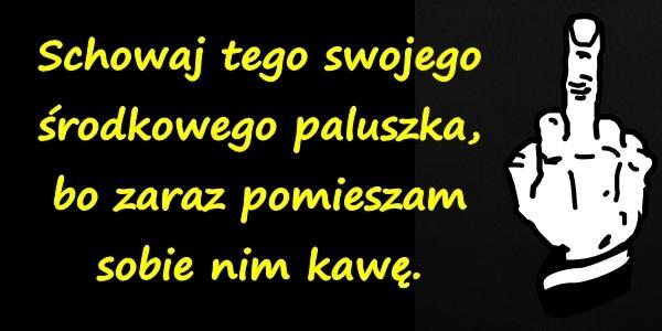Schowaj tego swojego środkowego paluszka, bo zaraz