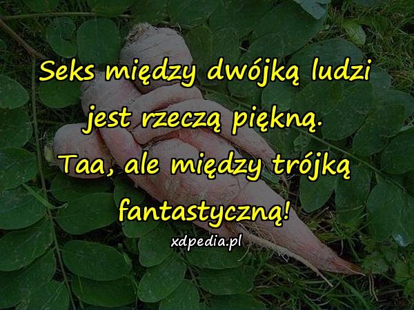 Seks między dwójką ludzi jest rzeczą piękną. Taa, ale