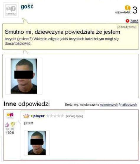 Smutno mi, dziewczyna powiedziała, że jestem brzydki