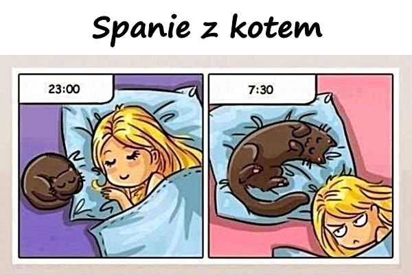 Spanie z kotem