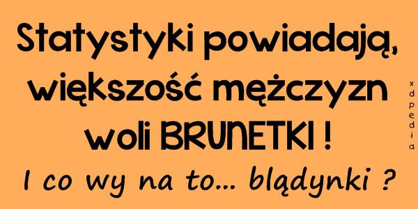 Statystyki powiadają, większość mężczyzn woli BRUNETKI! I