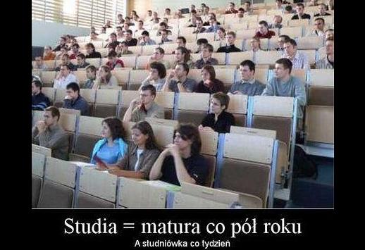 Studia = matura co pół roku a studniówka co tydzień