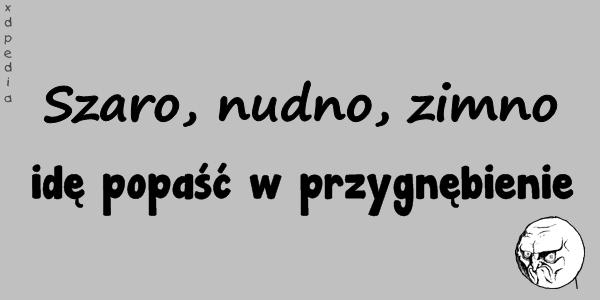 Szaro, nudno, zimno idę popaść w przygnębienie