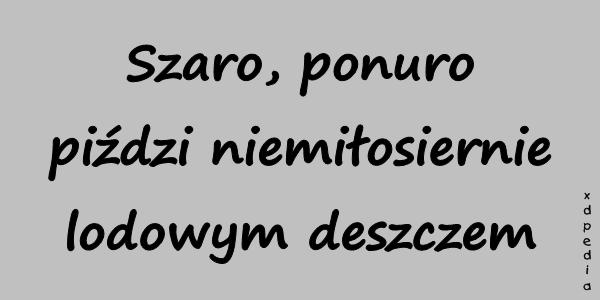 Szaro, ponuro piździ niemiłosiernie lodowym deszczem