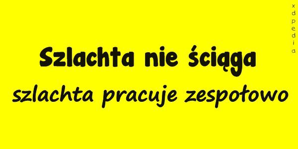 Szlachta nie ściąga, szlachta pracuje zespołowo