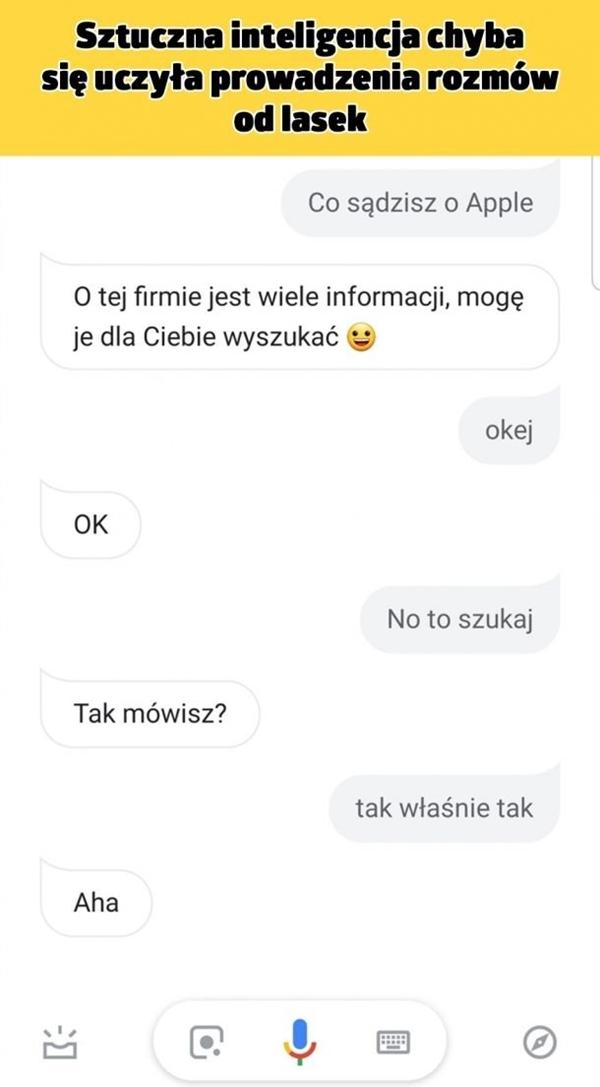 Sztuczna inteligencja chyba się uczyła prowadzenia rozmów