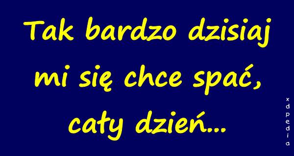 Tak bardzo dzisiaj mi się chce spać, cały dzień