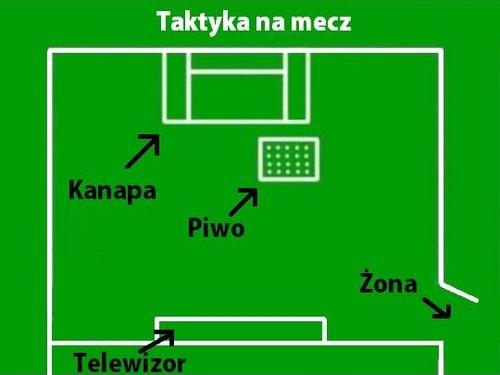 Taktyka na mecz: kanapa, piwo, żona, telewizor