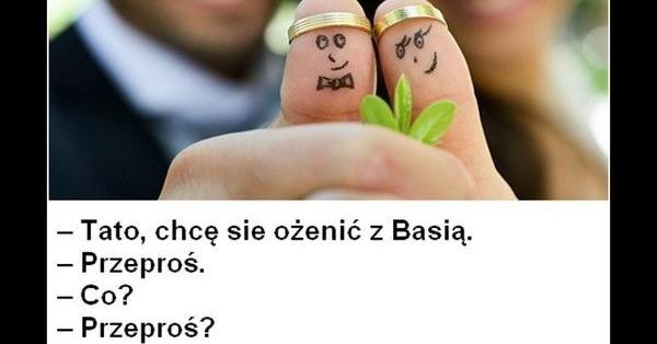 -Tato, chce się ożenić z basią -przeprosić -co? -przeproś