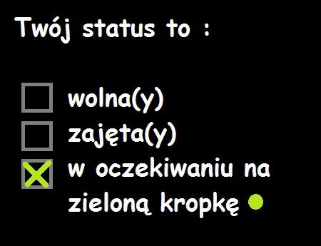 Twój status na Facebooku to: - wolna (y) - zajęta (y) - w