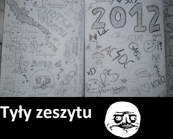 Tył zeszytu :P