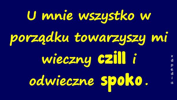 U mnie wszystko w porządku towarzyszy mi wieczny czill i