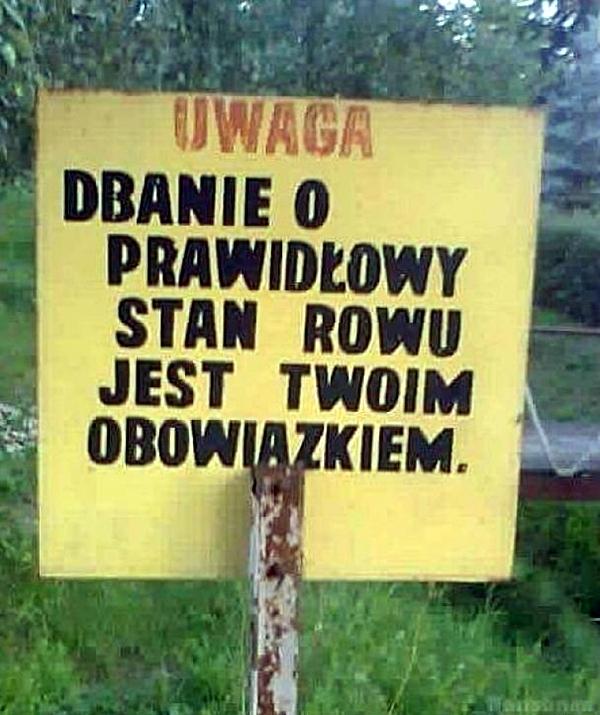 Uwaga! Dbanie o prawidłowy stan rowu jest twoim obowiązkiem