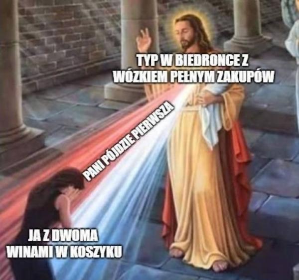 W biedronce z dwoma winami w koszyku