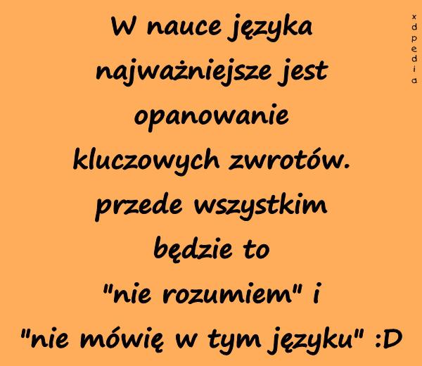 W nauce języka najważniejsze jest opanowanie kluczowych