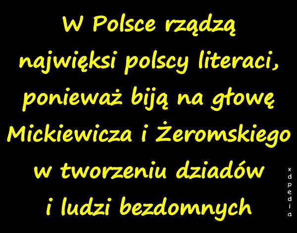 W Polsce rządzą najwięksi polscy literaci, ponieważ biją na