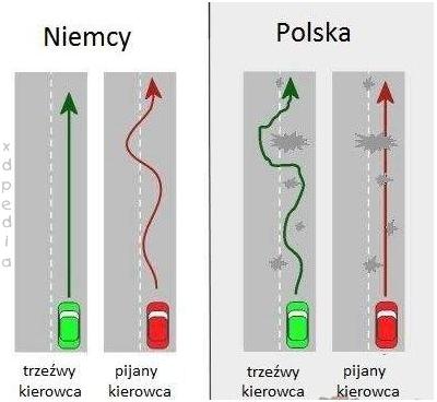 W Polsce trzeźwy kierowca mija dziury, więc jedzie jak