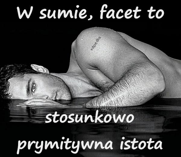 W sumie, facet to stosunkowo prymitywna istota