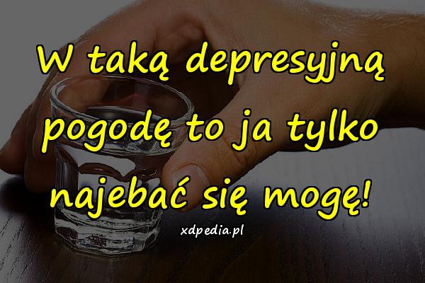 W taką depresyjną pogodę to ja tylko najebać się mogę