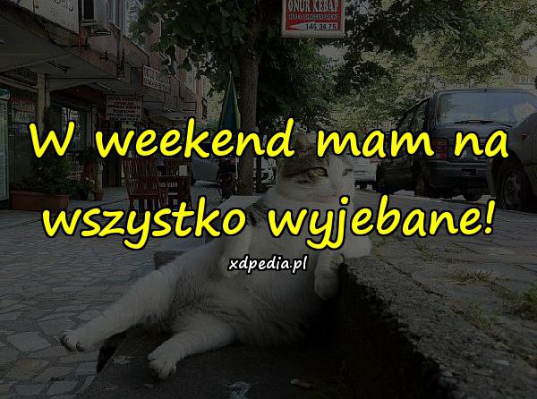 W weekend mam na wszystko wyjebane