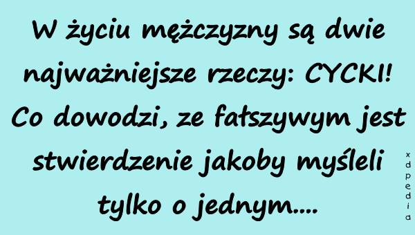 W życiu mężczyzny są dwie najważniejsze rzeczy: CYCKI! Co