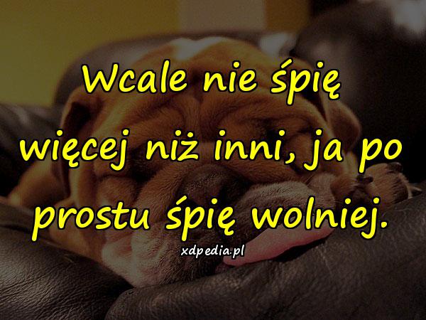 Wcale nie śpię więcej niż inni, ja po prostu śpię wolniej