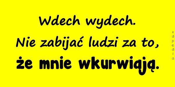 Wdech wydech. Nie zabijać ludzi za to, że mnie wkurwiają