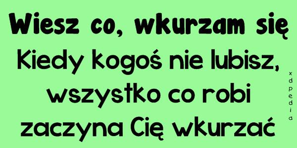 Wiesz co, wkurzam się... Kiedy kogoś nie lubisz, wszystko