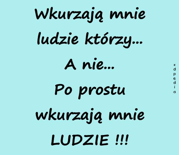 Wkurzają mnie ludzie którzy... A nie... Po prostu wkurzają