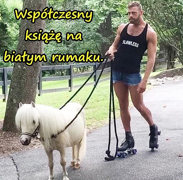 Współczesny książę na białym rumaku