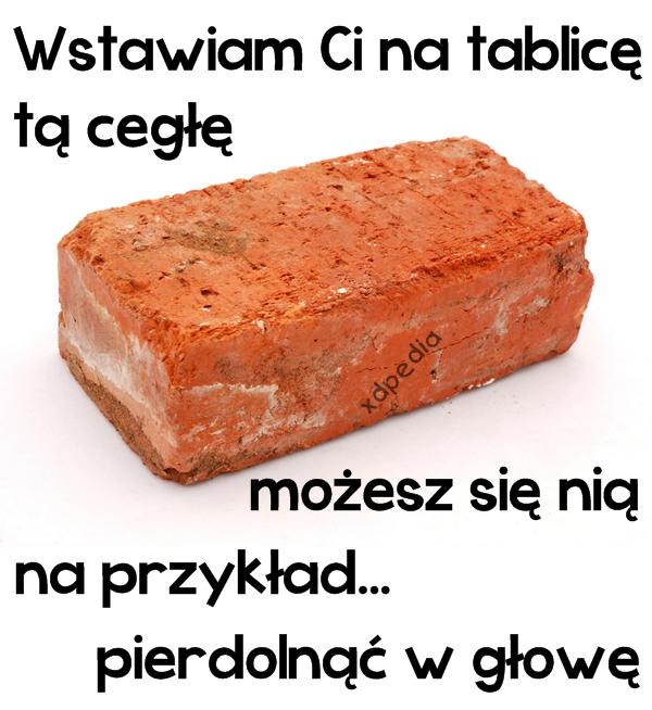 Wstawiam Ci na tablicę tą cegłę, możesz się nią na