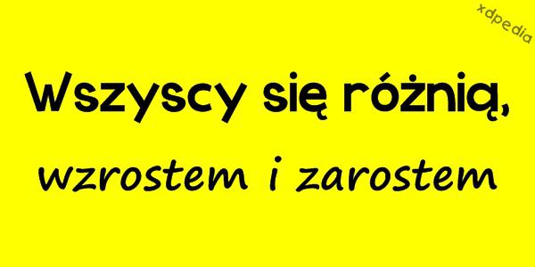 Wszyscy się różnią, wzrostem i zarostem